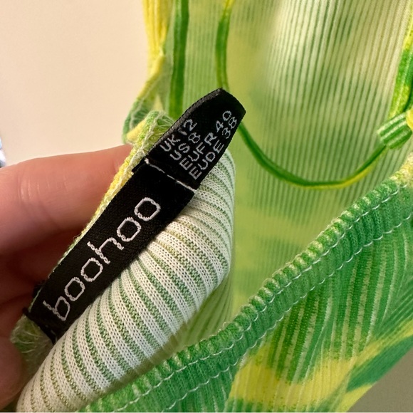 BOOHOO NWT Rib Halter Neck Mini Dress Ombre Print - Picture 4 of 5